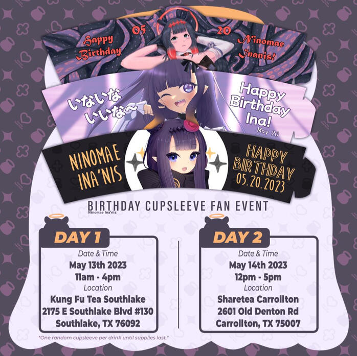 Ina Birthday Event May 13th & 14th, 2023
